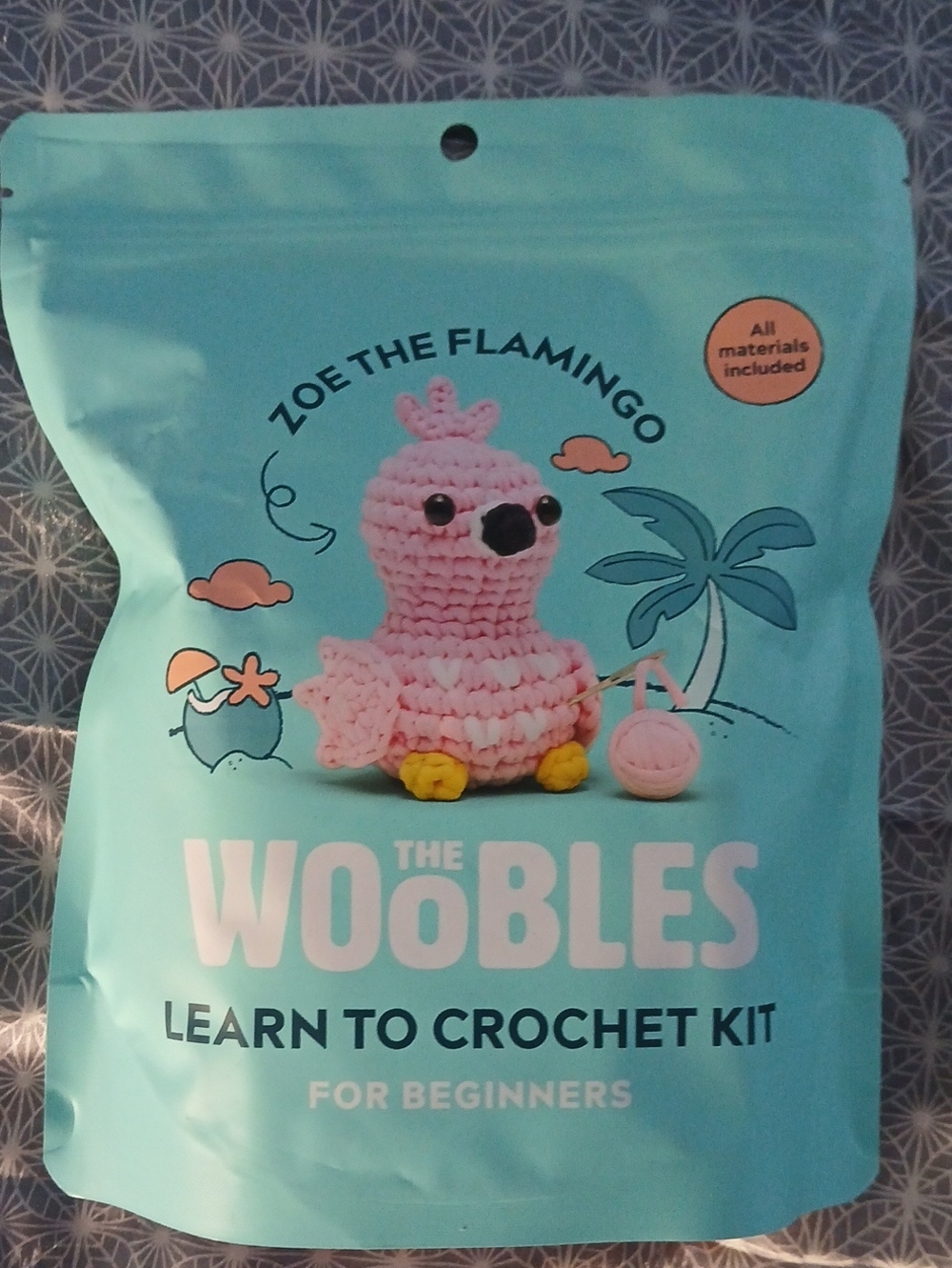 The Woobles Zoe the Flamingo Crochet Kit - Pink